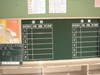 東京都立川市　立川市立第二中学校　黒板　板面塗装　罫引き